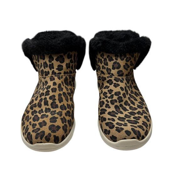 Skechers On-The-Go Joy Ankle Boots Suede Snow Kitty Leopard Walking Cozy EUC 9 - Picture 2 of 12